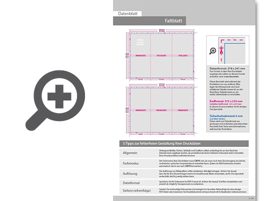 Product Bild faltblatt__gefalzt_auf_maxi-format_(12_5_cm_x_23_5_cm)__vertikaler_wickelfalz__6-seitig