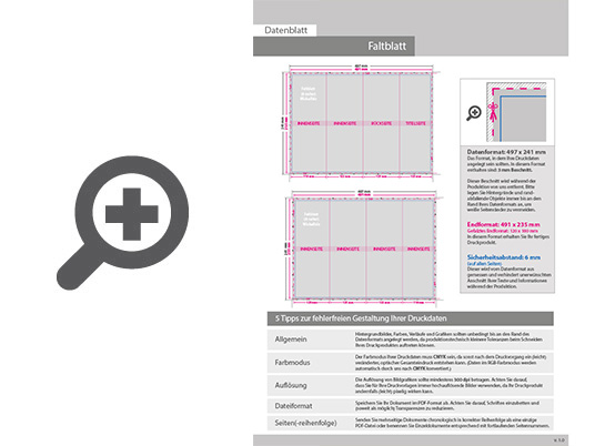 Product Bild faltblatt__gefalzt_auf_maxi-format_(12_5_cm_x_23_5_cm)__vertikaler_wickelfalz__8-seitig