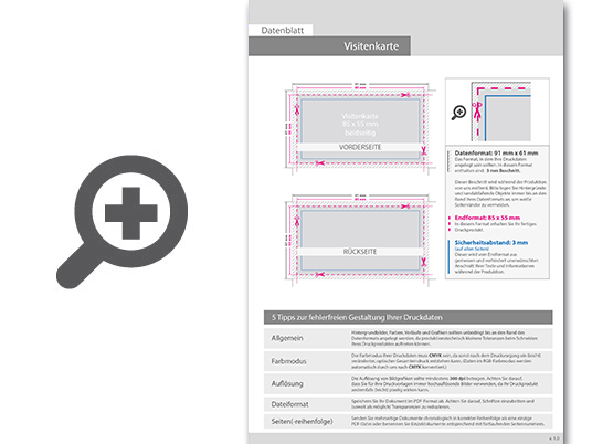 Product Bild visitenkarten_quer_5_5_farbig_85_x_55_mm___beidseitig_bedruckt_(cmyk_4-farbig_+_1_hks-sonderfarbe)